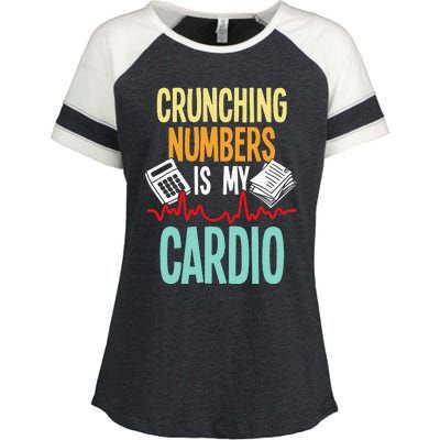 Crunching Numbers Is My Cardio Accountant Auditor Auditing Enza Ladies Jersey Colorblock Tee