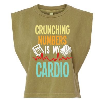 Crunching Numbers Is My Cardio Accountant Auditor Auditing Garment-Dyed Women's Muscle Tee