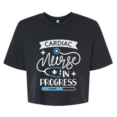 Cardiac Nurse In Progress Funny Gift Cardiology Nursing Student Life Gift Bella+Canvas Jersey Crop Tee