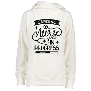 Cardiac Nurse In Progress Cute Gift Cardiology Nursing Student Life Gift Womens Funnel Neck Pullover Hood