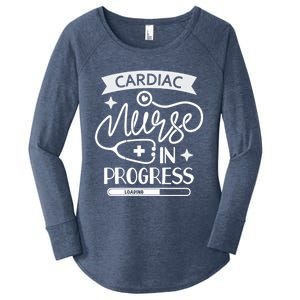 Cardiac Nurse In Progress Cute Gift Cardiology Nursing Student Life Gift Women's Perfect Tri Tunic Long Sleeve Shirt