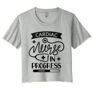 Cardiac Nurse In Progress Cute Gift Cardiology Nursing Student Life Gift Women's Crop Top Tee