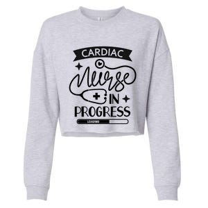 Cardiac Nurse In Progress Cute Gift Cardiology Nursing Student Life Gift Cropped Pullover Crew