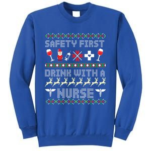 Christmas Nurse Ing Alcohol Wine Ugly Christmas Sweater Great Gift Tall Sweatshirt