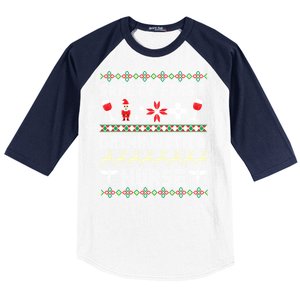 Christmas Nurse Ing Alcohol Wine Ugly Christmas Sweater Great Gift Baseball Sleeve Shirt