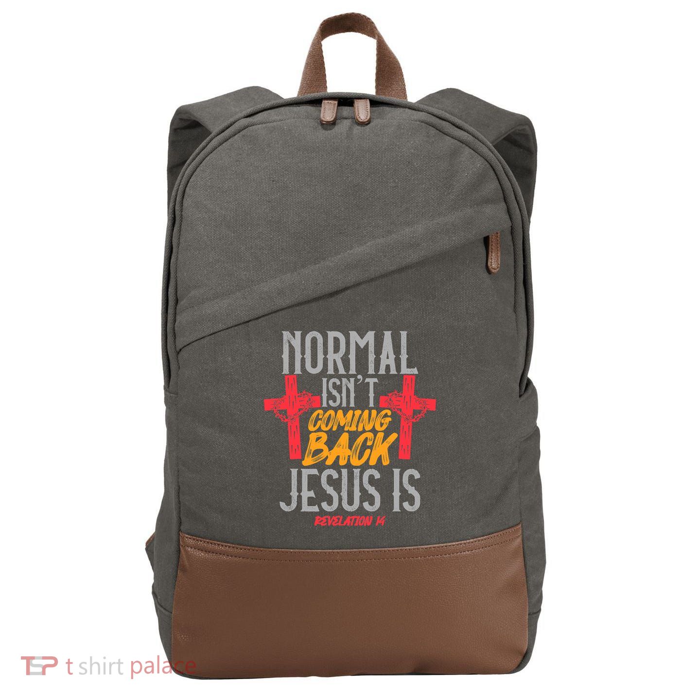 Christian Normal Isn't Coming Back Jesus Is Revelation Cotton Canvas Backpack
