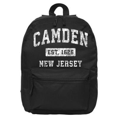 Camden New Jersey Nj Vintage Established Sports 16 in Basic Backpack