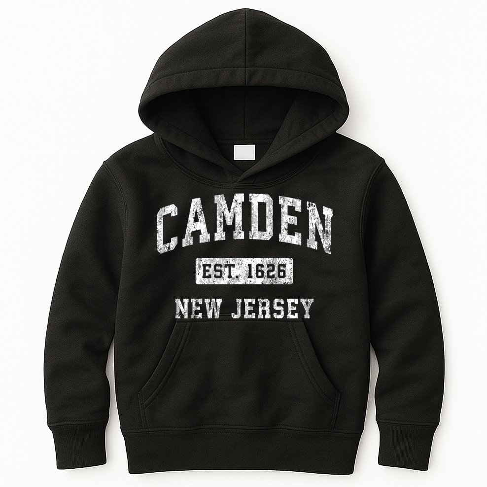 Camden New Jersey Nj Vintage Established Sports Kids Hoodie