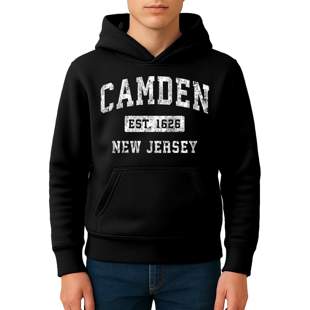 Camden New Jersey Nj Vintage Established Sports Kids Hoodie