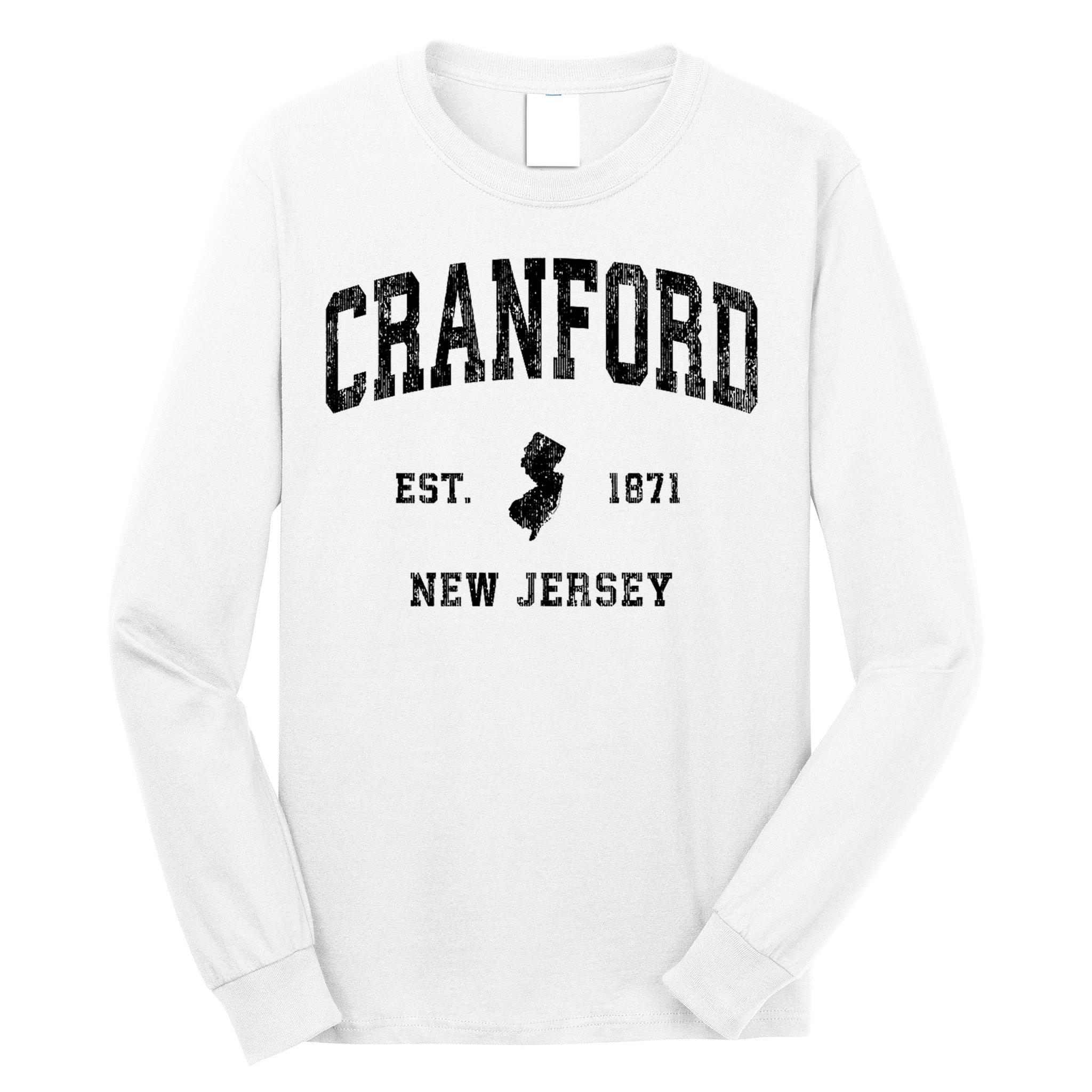 Cranford New Jersey Nj Vintage Established Athletic Sports Design Long Sleeve Shirt