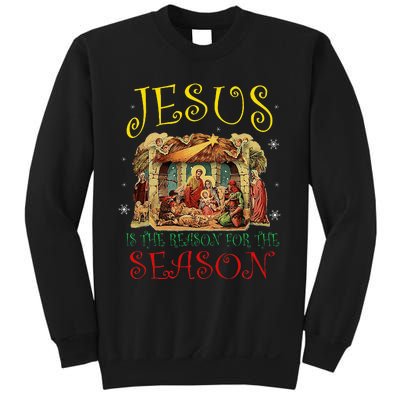 Christmas Nativity Jesus Is The Reason For The Season Manger Sweatshirt