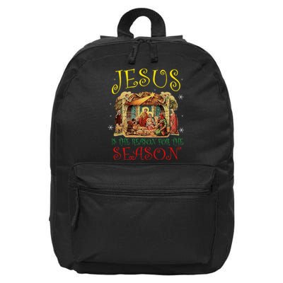 Christmas Nativity Jesus Is The Reason For The Season Manger 16 in Basic Backpack