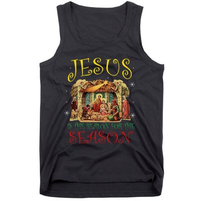 Christmas Nativity Jesus Is The Reason For The Season Manger Tank Top