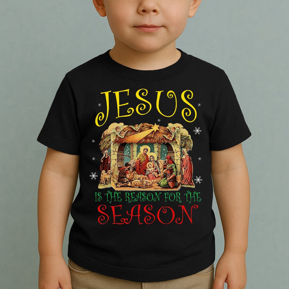 Christmas Nativity Jesus Is The Reason For The Season Manger Toddler T-Shirt