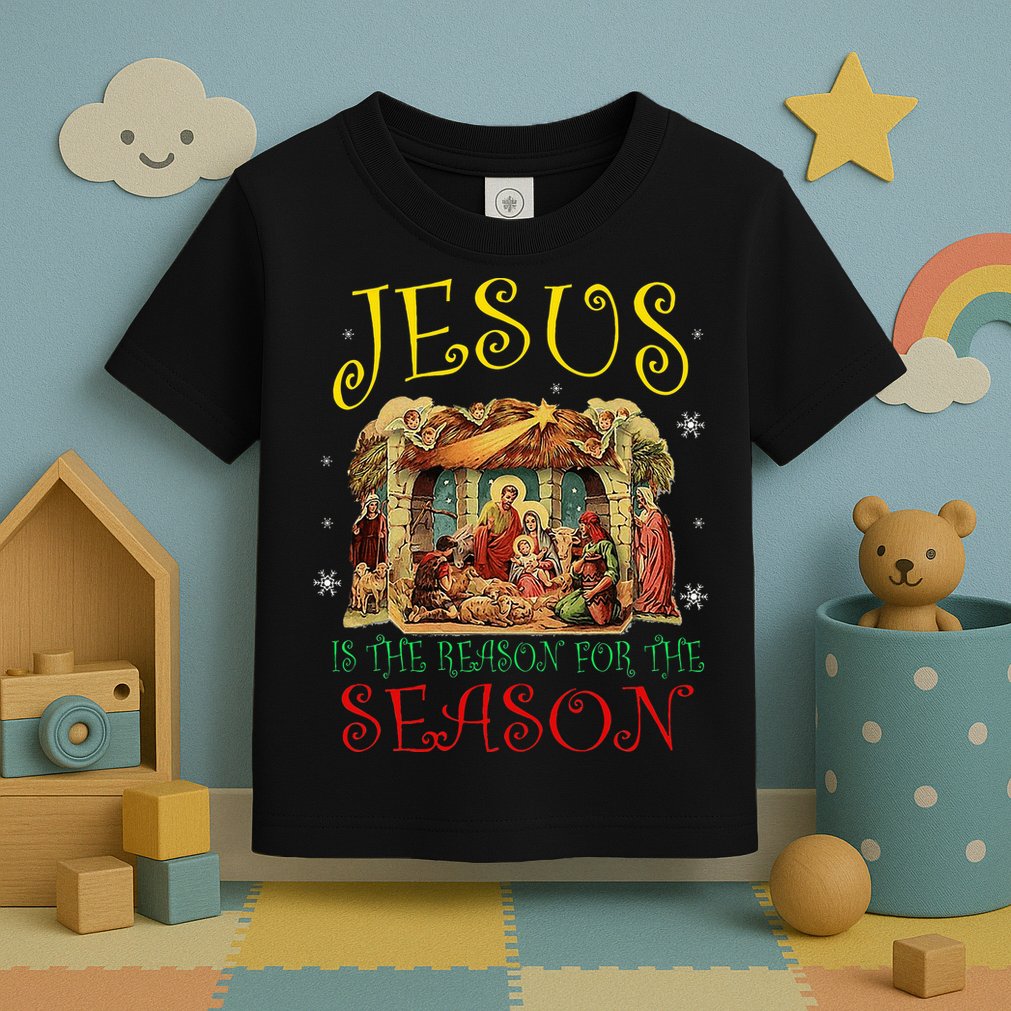 Christmas Nativity Jesus Is The Reason For The Season Manger Toddler T-Shirt