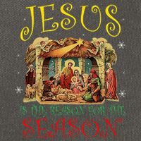 Christmas Nativity Jesus Is The Reason For The Season Manger Cotton Canvas Backpack