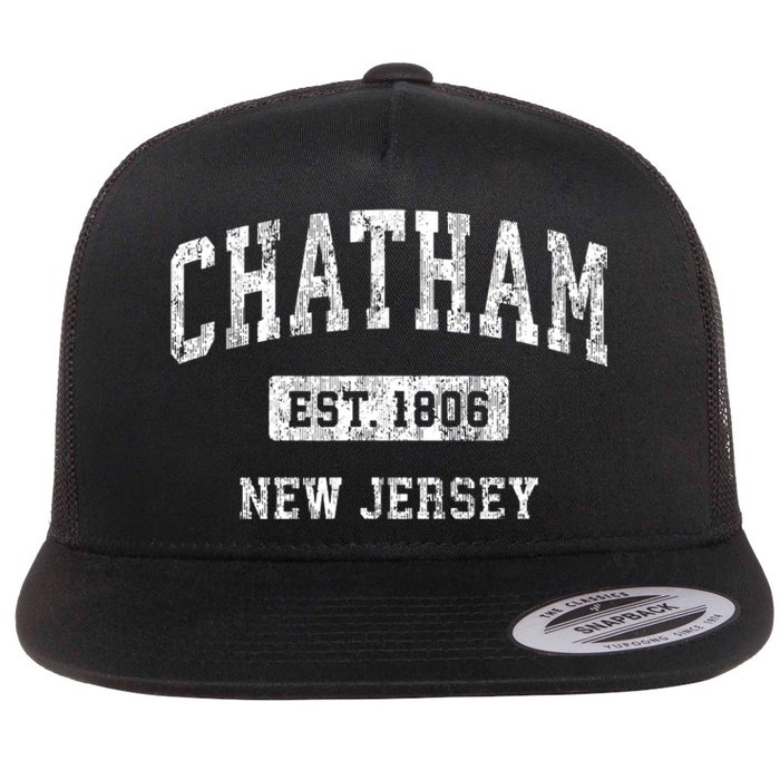 Chatham New Jersey Nj Vintage Sports Established Flat Bill Trucker Hat