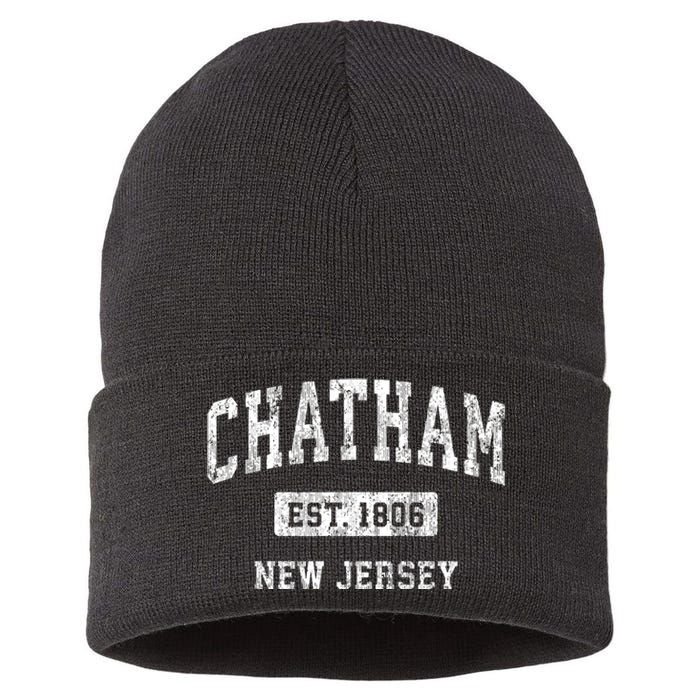 Chatham New Jersey Nj Vintage Sports Established Sustainable Knit Beanie