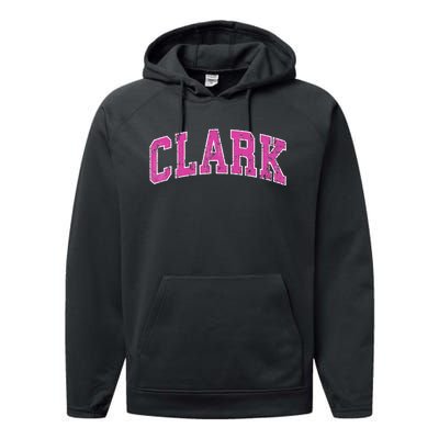 Clark New Jersey Nj Vintage Sports Performance Fleece Hoodie