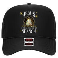 Christmas Nativity Jesus Is The Reason For The Season Manger High Crown Mesh Back Trucker Hat