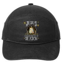 Christmas Nativity Jesus Is The Reason For The Season Manger 7-Panel Snapback Hat