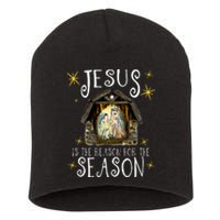 Christmas Nativity Jesus Is The Reason For The Season Manger Short Acrylic Beanie