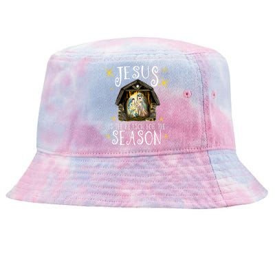 Christmas Nativity Jesus Is The Reason For The Season Manger Tie-Dyed Bucket Hat