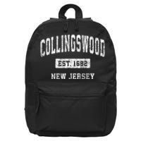 Collingswood New Jersey Nj Vintage Sports Established 16 in Basic Backpack