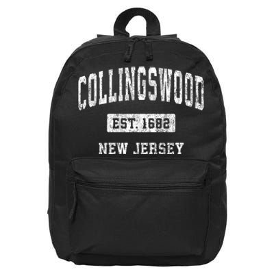 Collingswood New Jersey Nj Vintage Sports Established 16 in Basic Backpack