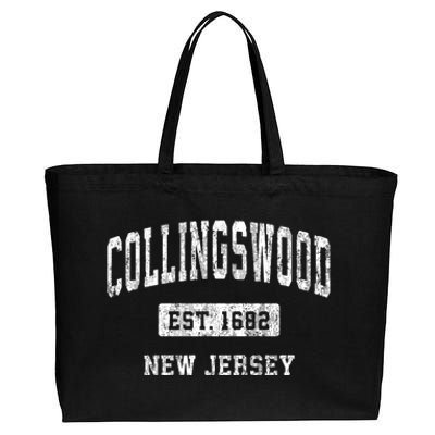 Collingswood New Jersey Nj Vintage Sports Established Cotton Canvas Jumbo Tote