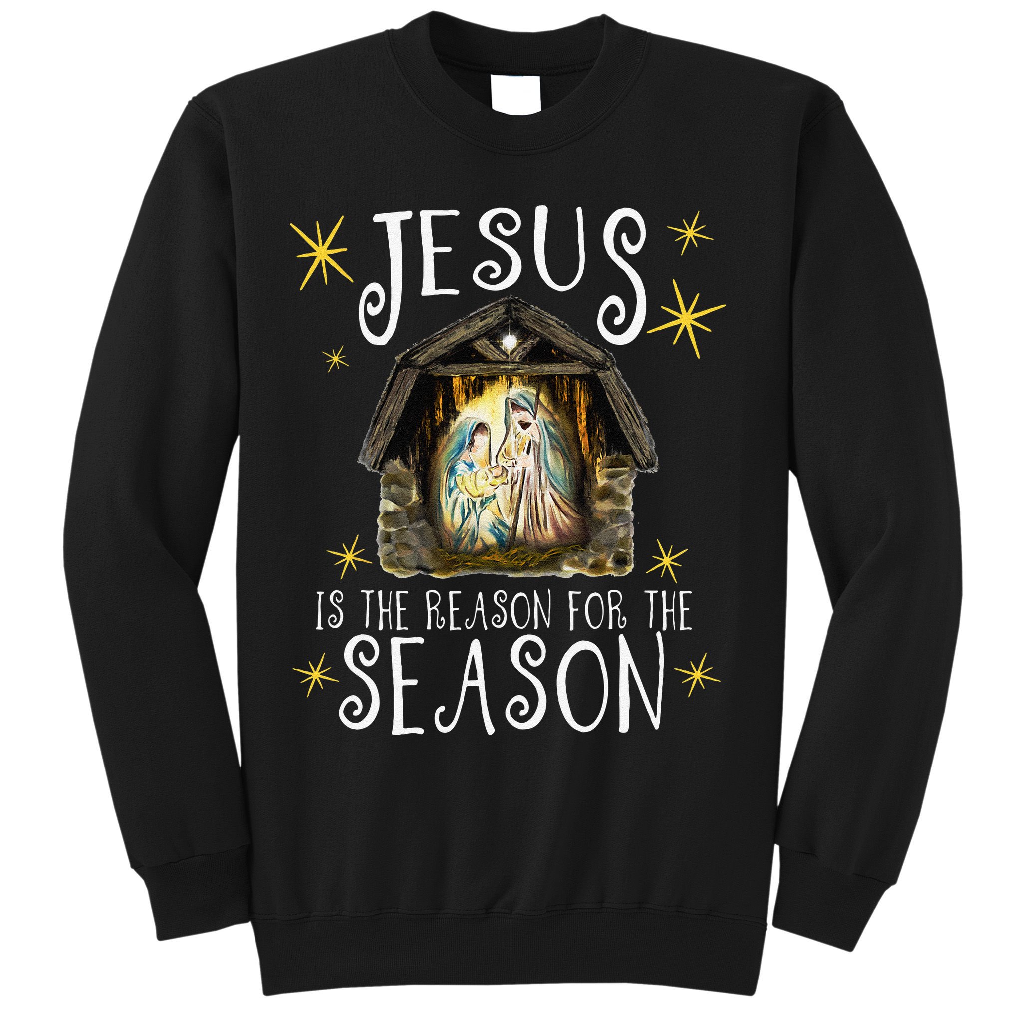 Christmas Nativity Jesus Is The Reason For The Season Manger Sweatshirt