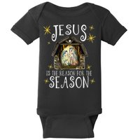 Christmas Nativity Jesus Is The Reason For The Season Manger Baby Bodysuit
