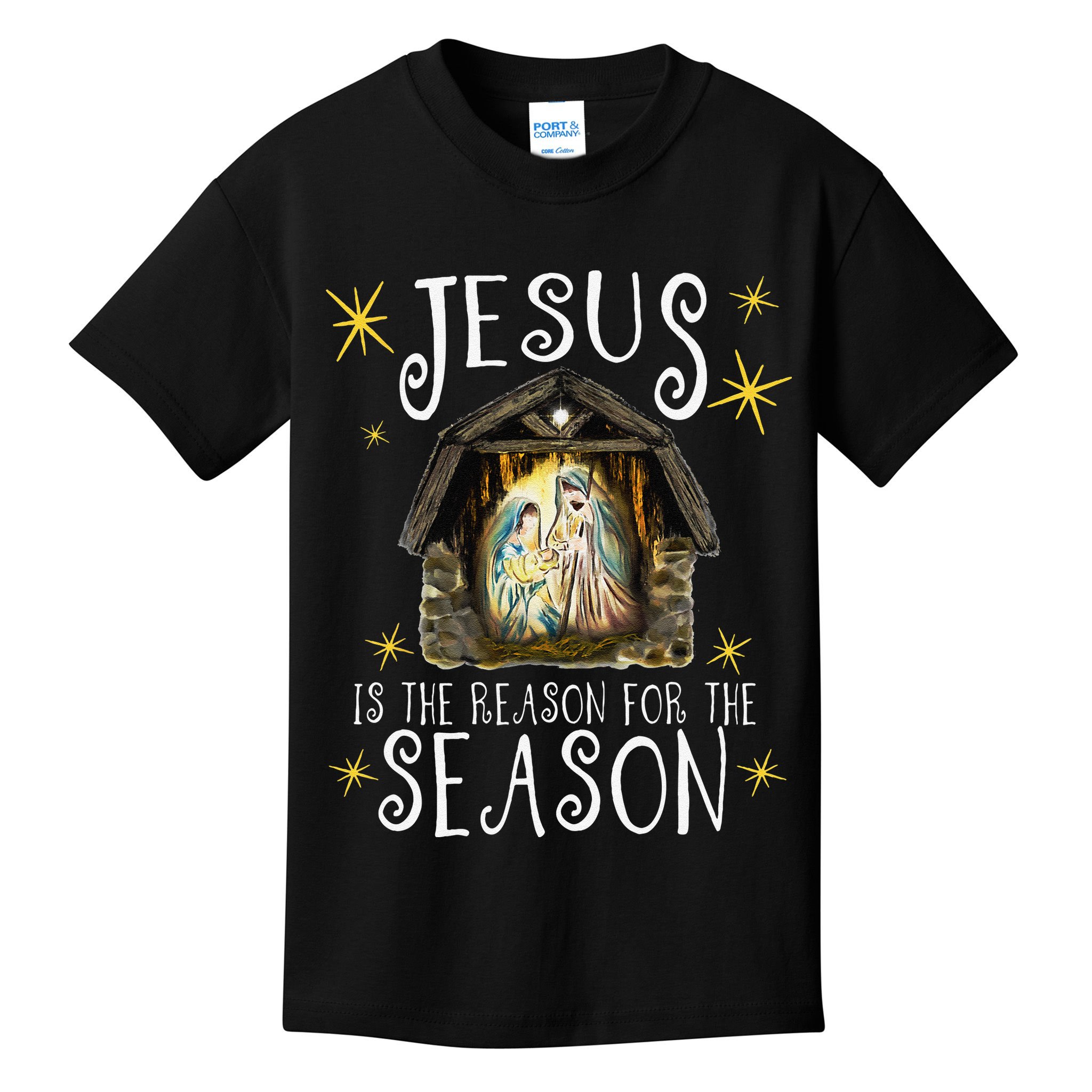 Christmas Nativity Jesus Is The Reason For The Season Manger Kids T-Shirt