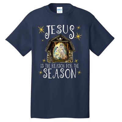 Christmas Nativity Jesus Is The Reason For The Season Manger Tall T-Shirt