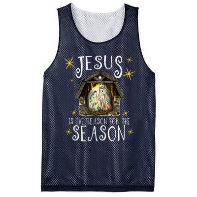 Christmas Nativity Jesus Is The Reason For The Season Manger Mesh Reversible Basketball Jersey Tank