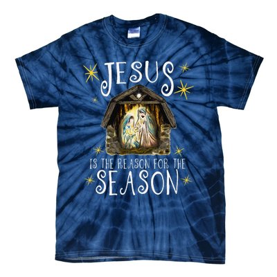 Christmas Nativity Jesus Is The Reason For The Season Manger Tie-Dye T-Shirt