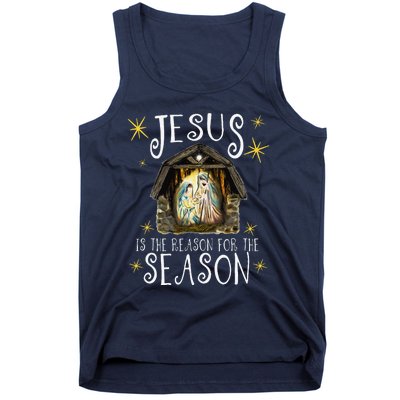 Christmas Nativity Jesus Is The Reason For The Season Manger Tank Top