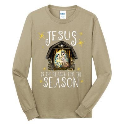 Christmas Nativity Jesus Is The Reason For The Season Manger Tall Long Sleeve T-Shirt