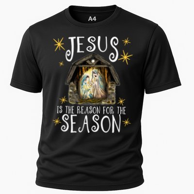 Christmas Nativity Jesus Is The Reason For The Season Ger Gift Cooling Performance Crew T-Shirt