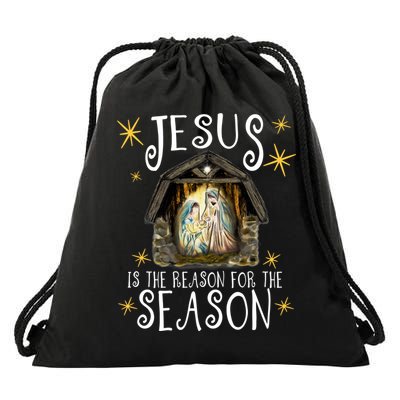 Christmas Nativity Jesus Is The Reason For The Season Ger Gift Drawstring Bag
