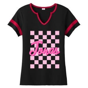 Custom Name Jonas Heart Design Ladies Halftime Notch Neck Tee