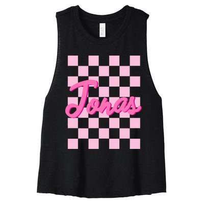 Custom Name Jonas Heart Design Women's Racerback Cropped Tank