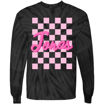 Custom Name Jonas Heart Design Tie-Dye Long Sleeve Shirt