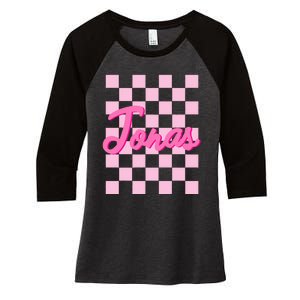 Custom Name Jonas Heart Design Women's Tri-Blend 3/4-Sleeve Raglan Shirt