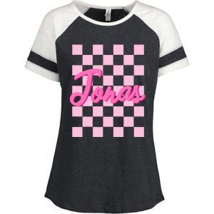 Custom Name Jonas Heart Design Enza Ladies Jersey Colorblock Tee