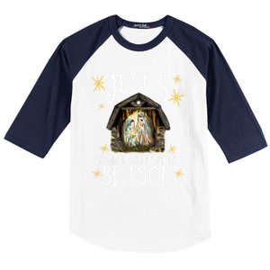 Christmas Nativity Jesus Is The Reason For The Season Ger Gift Baseball Sleeve Shirt