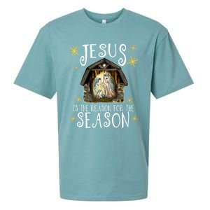 Christmas Nativity Jesus Is The Reason For The Season Ger Gift Sueded Cloud Jersey T-Shirt