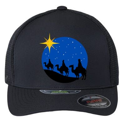 Christmas Nativity Jesus Birth The Three Wise Gift Flexfit Unipanel Trucker Cap