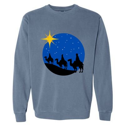 Christmas Nativity Jesus Birth The Three Wise Gift Garment-Dyed Sweatshirt