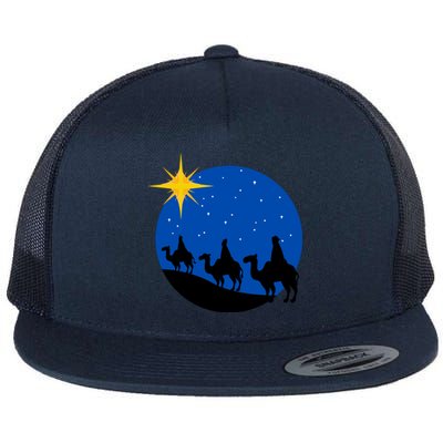 Christmas Nativity Jesus Birth The Three Wise Gift Flat Bill Trucker Hat